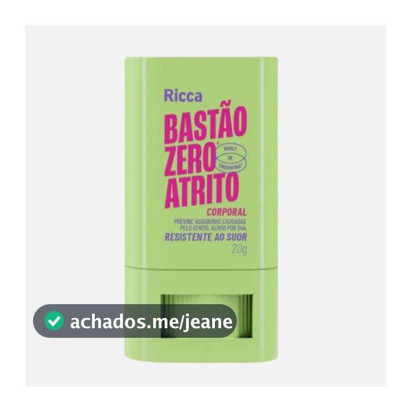 Ricca Bastão Zero Atrito Corporal 20g Ref 2846