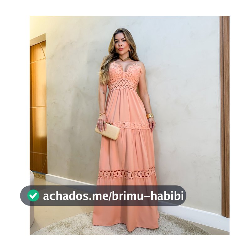 Vestido Longo Feminino Elegante de Alcinha Com Bojo Festa Moda Verão 3RD SD1290