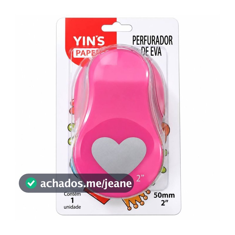 Furador Cortador Perfurador Grande para Papel e EVA Make+ 50mm 5cm Coração