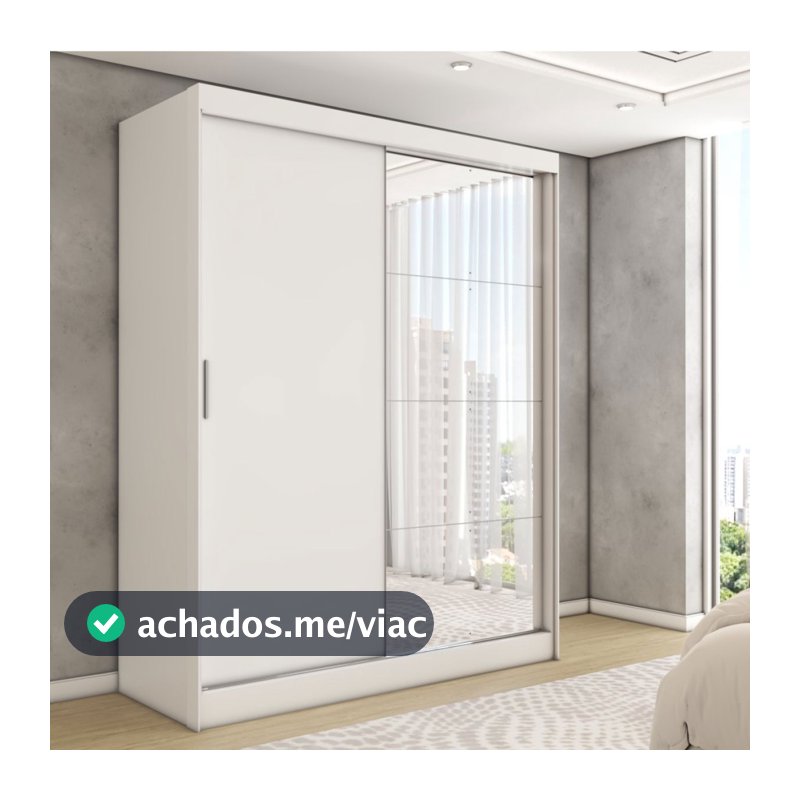 Guarda-Roupa Solteiro Vulcan 2 Portas 4 Gavetas com Espelho 100% Mdf - Panorama Móveis