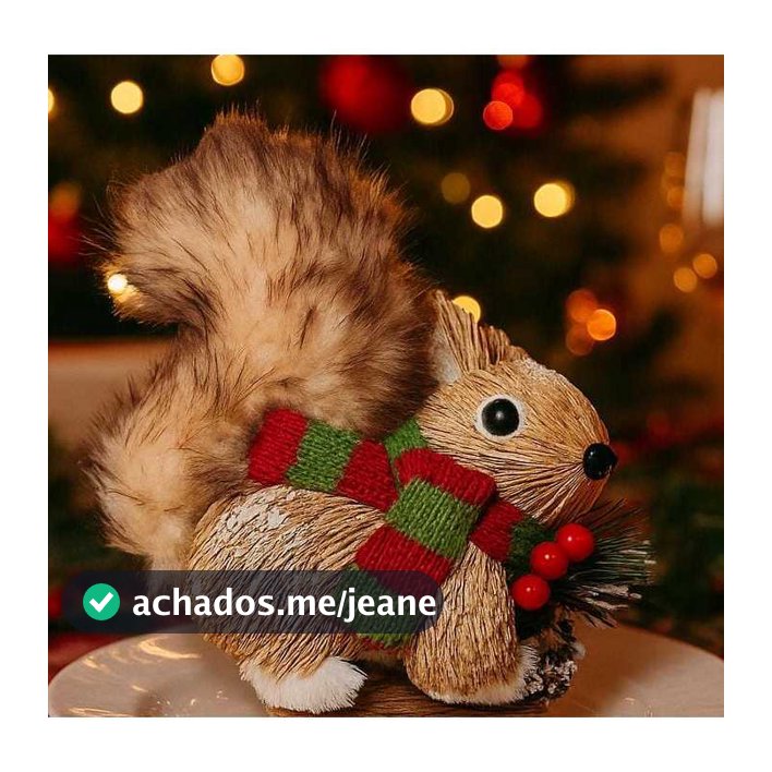 Enfeite de Natal Decorativo Esquilo de Palha Esquilo Rustica Natalina Arvore de Natal Decoração Mesa