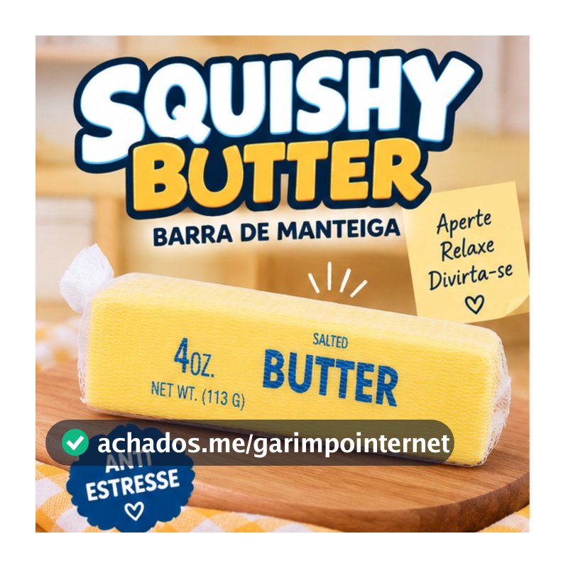 Squishy Butter Barra de Manteiga Brinquedo de Apertar Antiestresse Squishy Fofo Divertido Modelo Manteiga Amarela