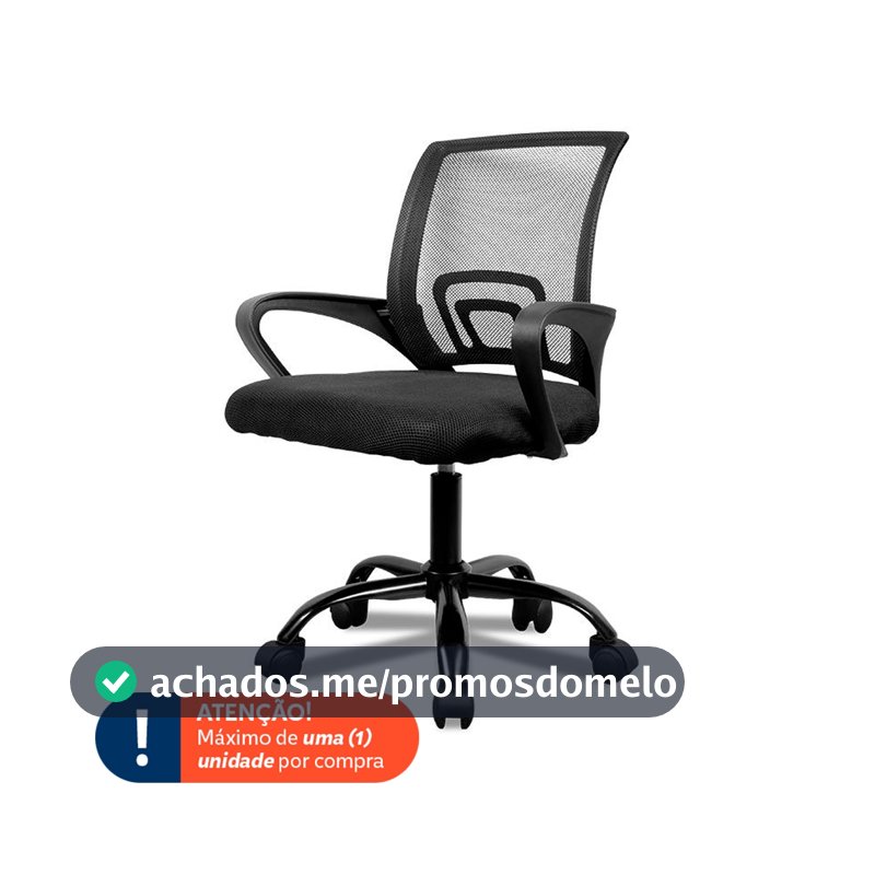 Cadeira de Escritorio Zinnia Hera L, Assento Estofado, Base Giratória,  Preto, ZNO-HRAL-BK02