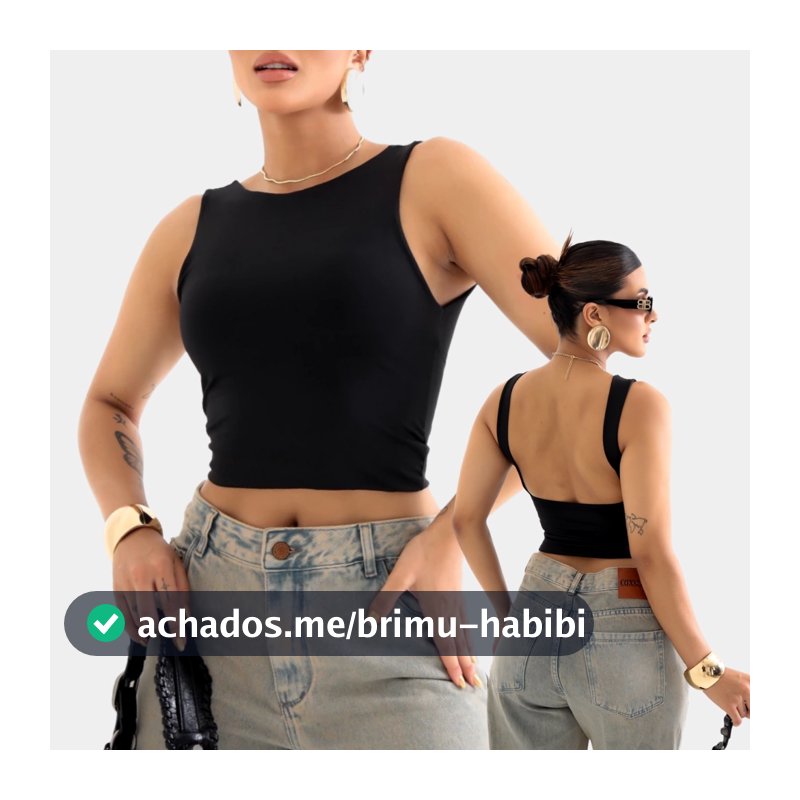 Blusa Blusinha Feminina Regata Costa Nua Suplex Duplo Blogueira Tendencia