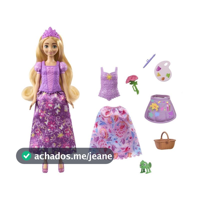 Boneca Rapunzel Disney Princesas Vestido Extra JBG09