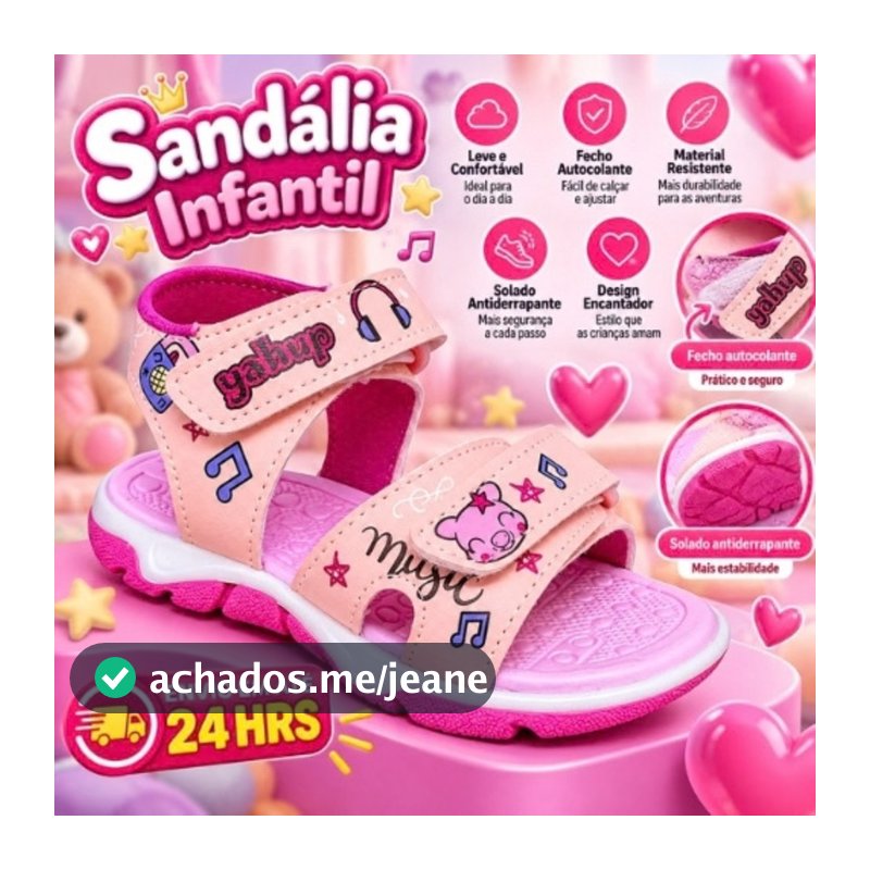 Papete Infantil Feminino do 20 ao 27 com Luz 07-012 - Yahup