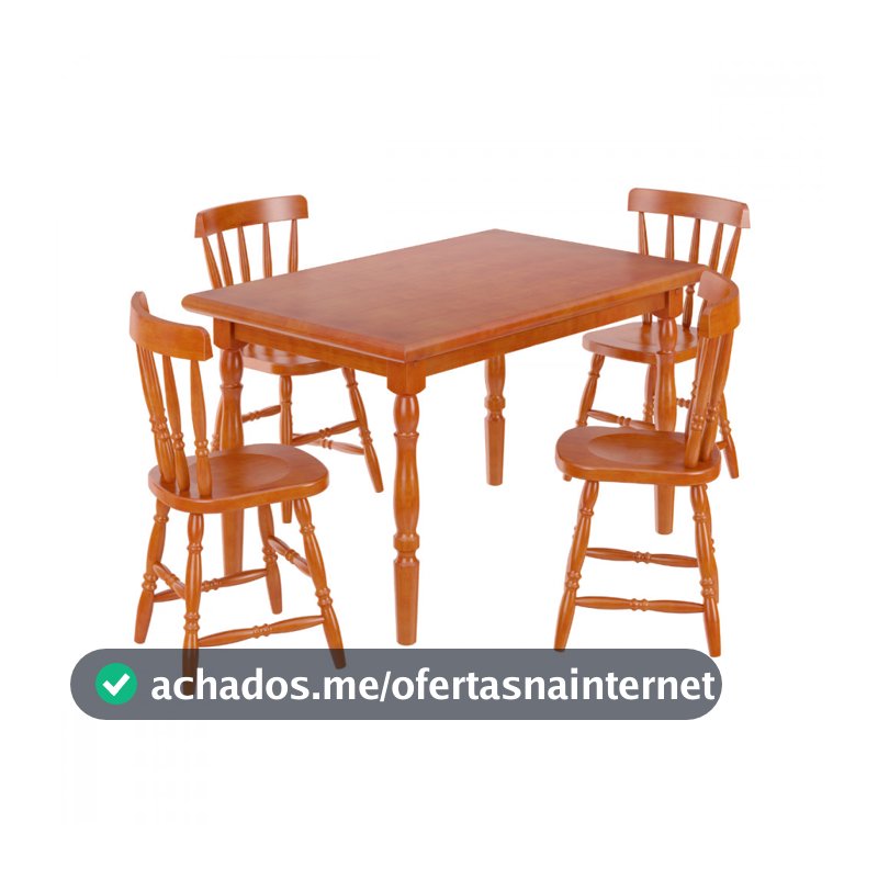 Conjunto Mesa de Jantar Piratini com 4 Cadeiras Mel