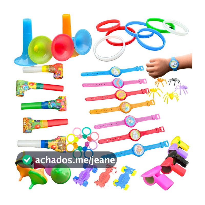 Kit 100 Mini Brinquedos Aniversário Festa Lembrancinha Saquinho Surpresa Dia das Crianças Infantil
