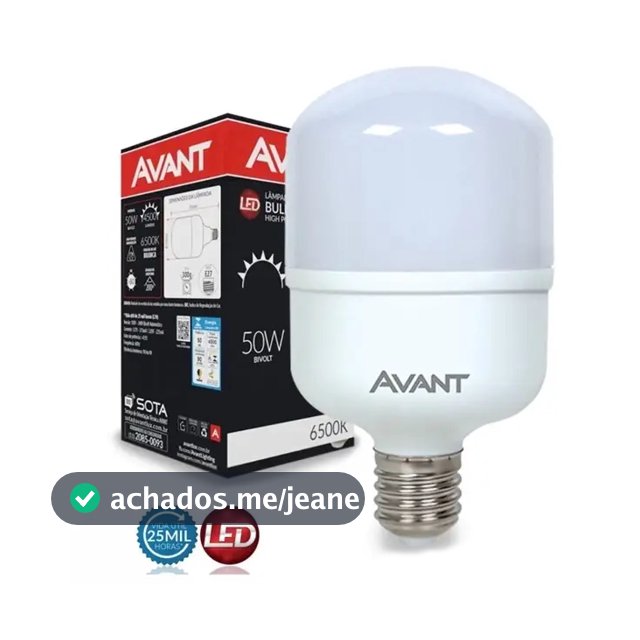 Kit 6 / 3 Lâmpadas Led 50w Bulbo E27 6500k Branco Frio 110/220v Avant/Similar