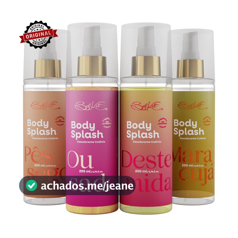 Body Splash Belkit 200ml - Alta fixação, projeção, perfumaria fina | Dia e noite