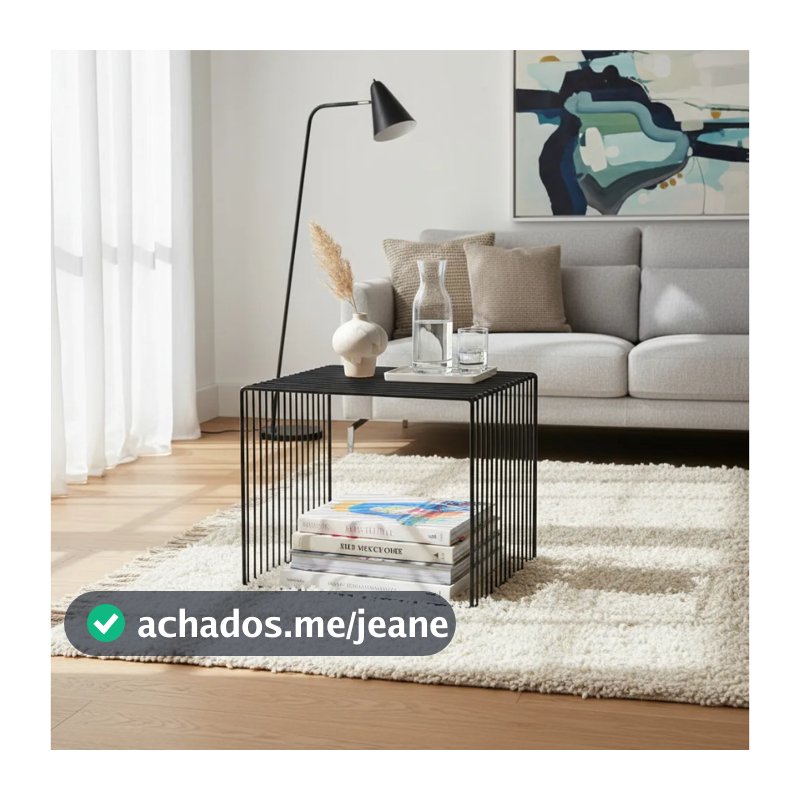 Mesa De Centro arame Quadrada 39x48x36cm industrial