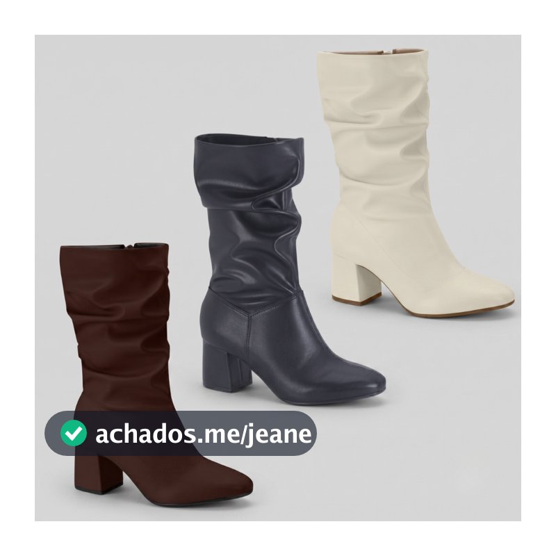 Bota Feminina Beira Rio Cano Médio Salto Grosso Elegância Inverno