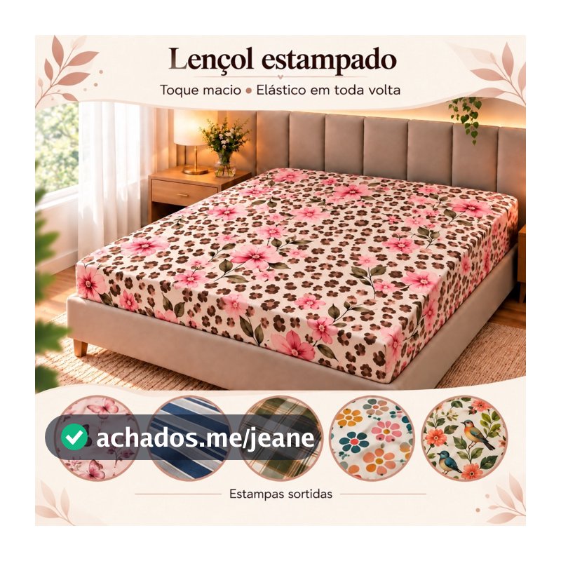 Lençol Estampado Avulso Toque Macio Com Elástico