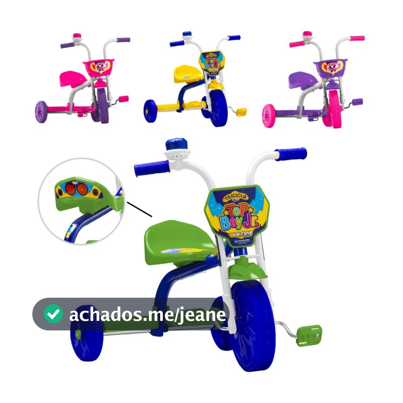 Triciclo Infantil Velotrol Para Menino e Menina Motoca Para Criança Top Ultra Bike Kids