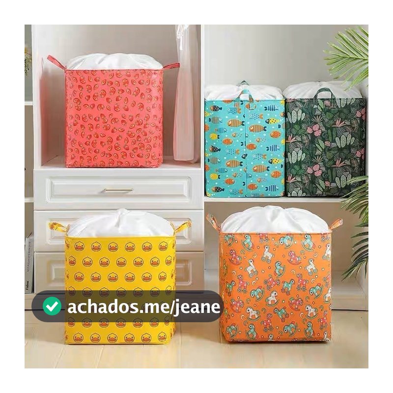 Cesto Extra Grande Para Armazenar Roupas e Colchas 100L  ANA