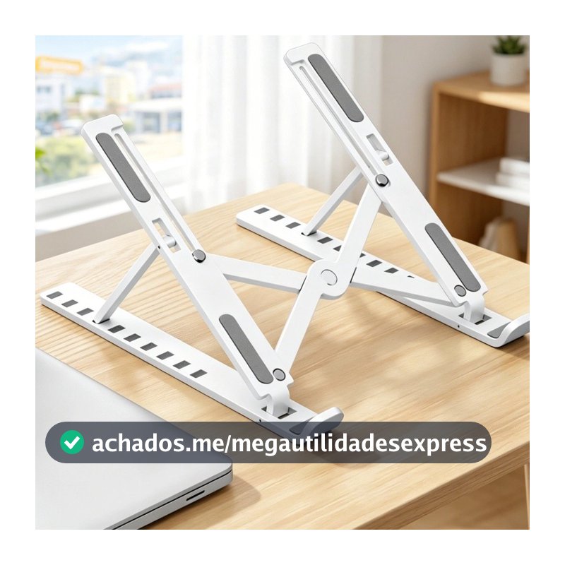1 Conjuntos Suporte Para Notebook Ajustável Ergonômico Preto E Branco Dobrável Melhor Resfriamento Postura