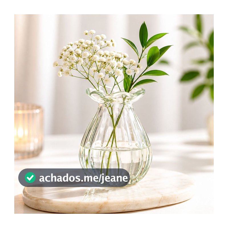 Mini Vaso Vidro Pequeno Ondulado Jarro Decoração Transparente Arranjo Flores Eventos Centro de Mesa