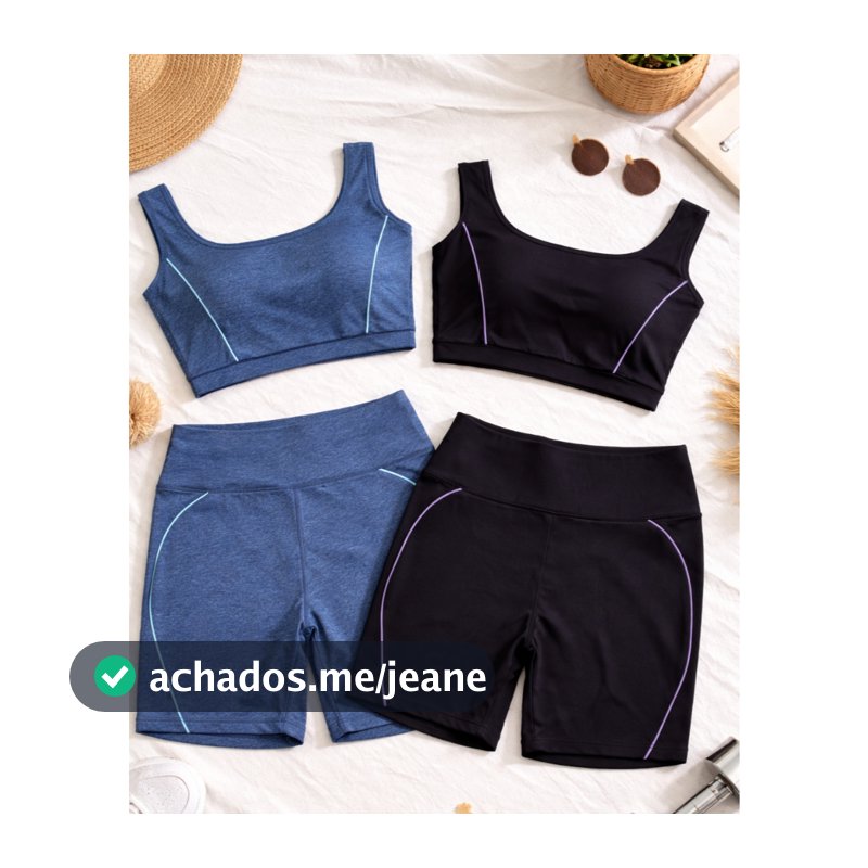 Conjunto Academia Feminino  Shorts e top Fitness Cintura alta sutiã com bojo removível , Esportivos Femininos  Academia
