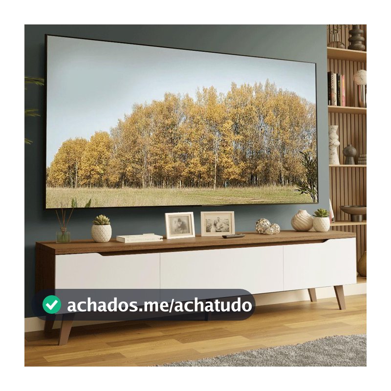Rack para TV até 75 Polegadas 180 cm 2 Portas 1 Gaveta Dune Madesa
