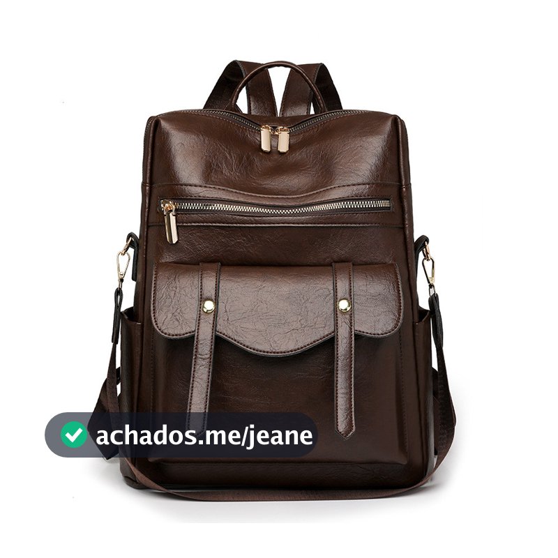 nova mochila feminina em PU, estilo retrô europeu e americano, versátil
