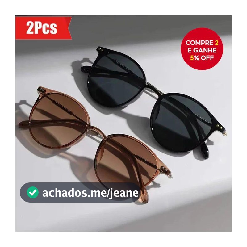 2 peças de óculos de sol com armação redonda pequena, estilo retrô coreano, proteção UV400, para homens e mulheres.