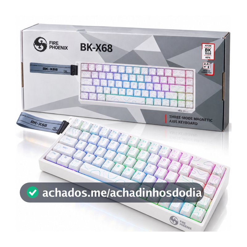 Teclado Sem Fio Gamer Magnético Rapid Trigger 0,01mm 8000hz Rgb Fire Phoenix