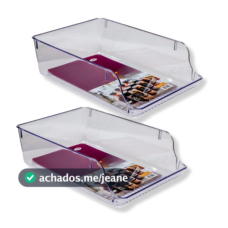 Kit 2 Organizadores De Latas G Acrílico Para Geladeira Crystal Clear Resistente Transparente