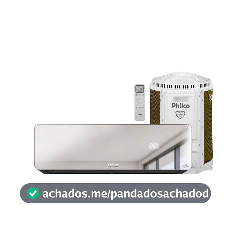 Ar Condicionado Split Inverter Philco PAC9QG Espelhado 9000 BTUs Quente e Frio 220V