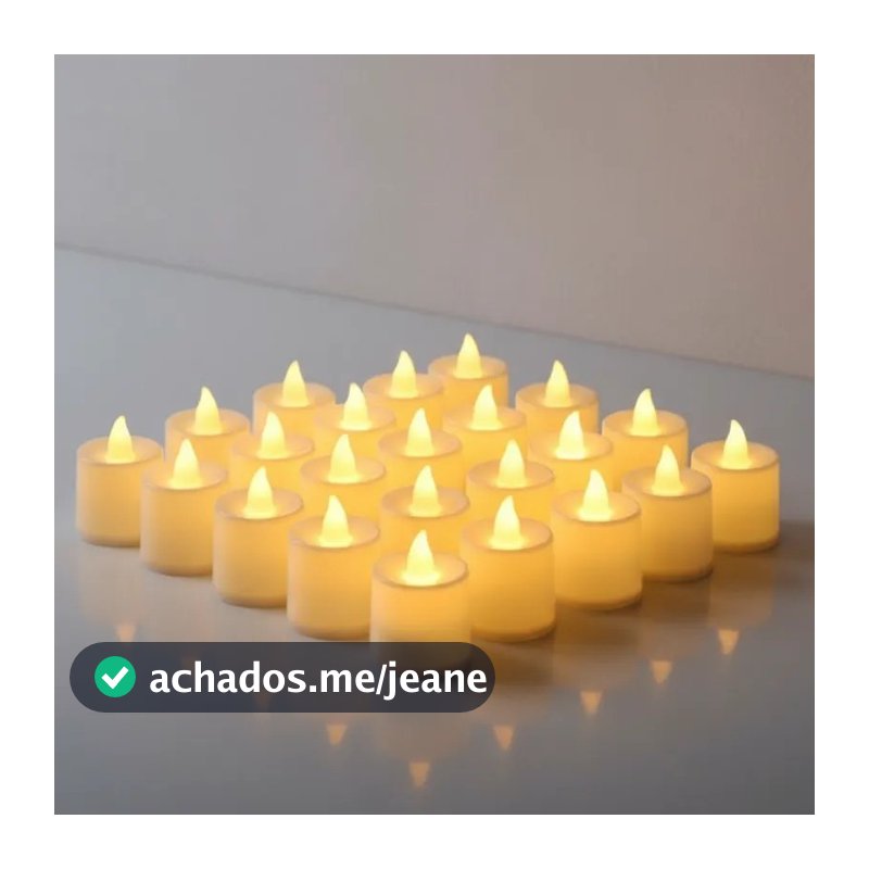 20 Unidades Vela Led Eletrônica Amarela Linda Decorativa /Festa/Casamento/Decoração