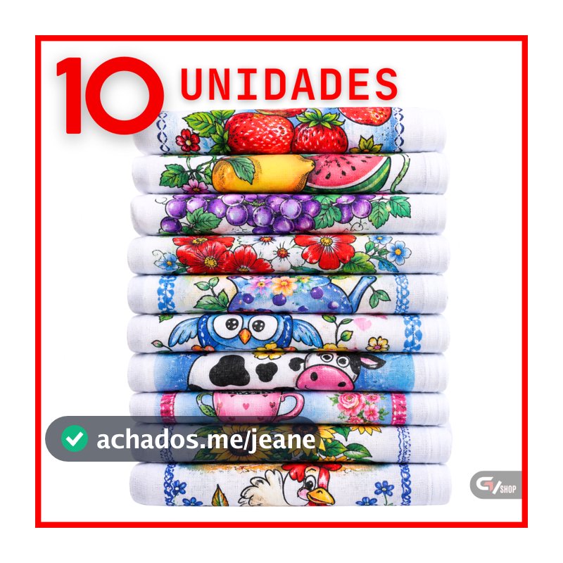 Pano De Prato 10 Unidades 100% Algodão Alta Qualidade Multiuso