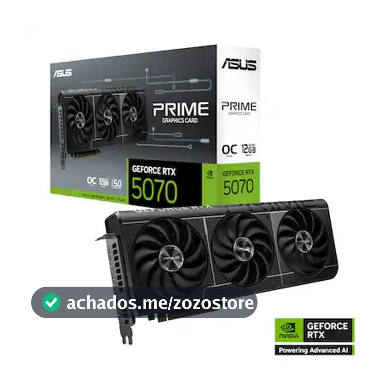 Placa de Video GeForce NVIDIA ASUS RTX5070 12GB PRIME OC GDDR7 90YV0M10-M0NA00