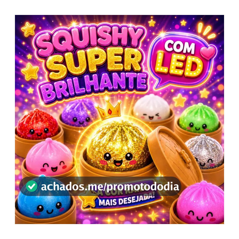 Squishy Dumpling 9CM Caixa Surpresa Colorido com Cestinha Pãozinho Antiestresse Cor Aleatória