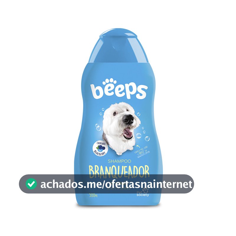 Shampoo Branqueador Beeps Blueberry Pet Cachorro Gato Pelos Claros 500mL