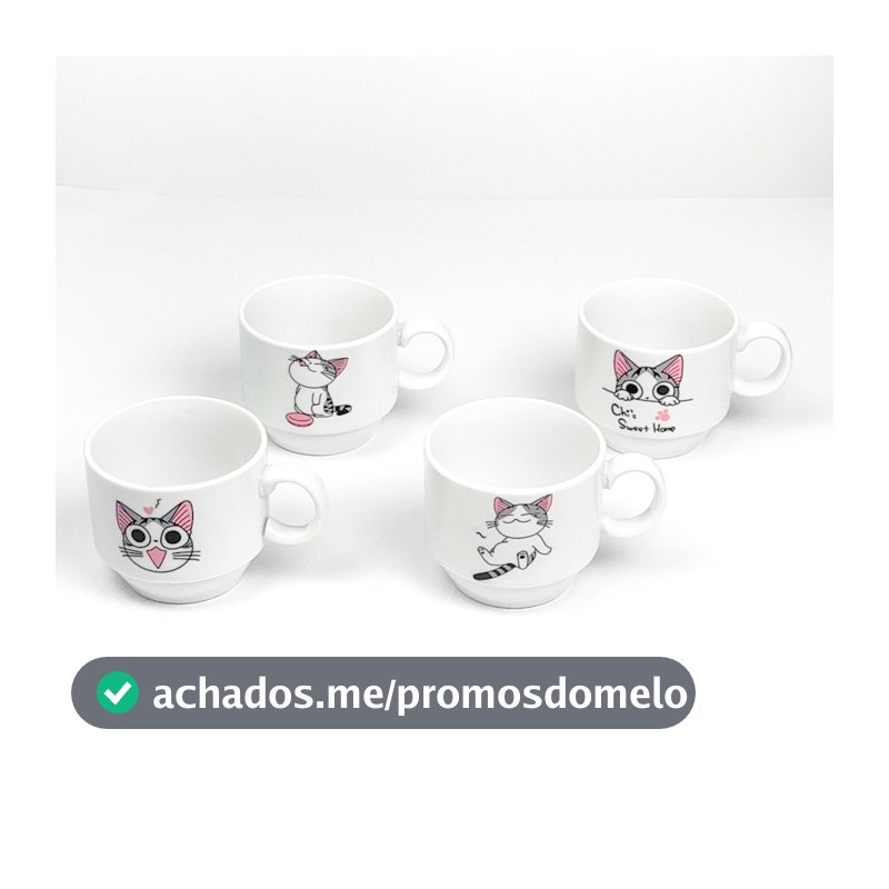 Jogo De Xícaras Café Chá Com Suporte Kit 4 Canecas 160ml