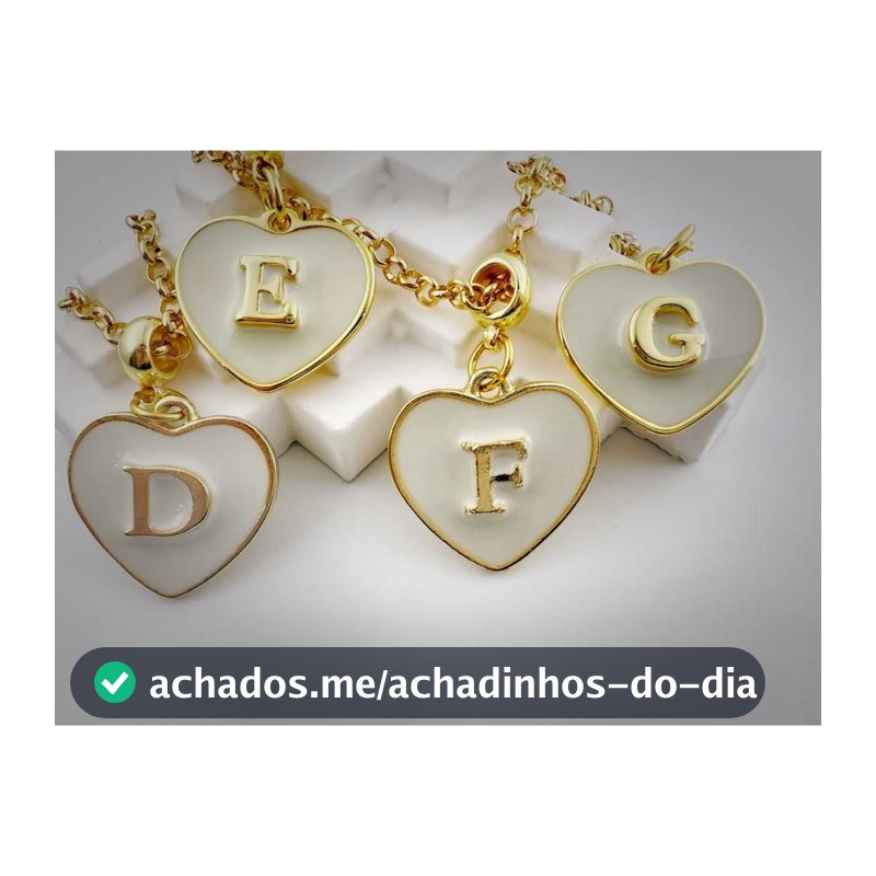 TB Presentes Feminino Ouro 18k com Letra A-Z - Pingente Inicial para Presente de Dia dos Namorados