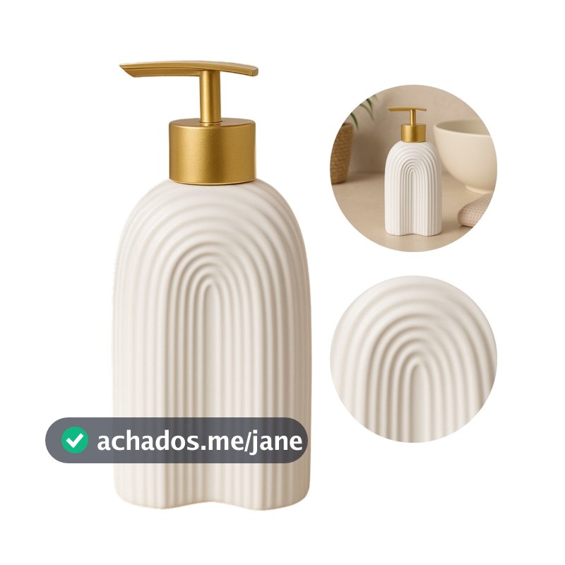 Dispenser Sabonete Liquido Porcelana Branco Decorativo