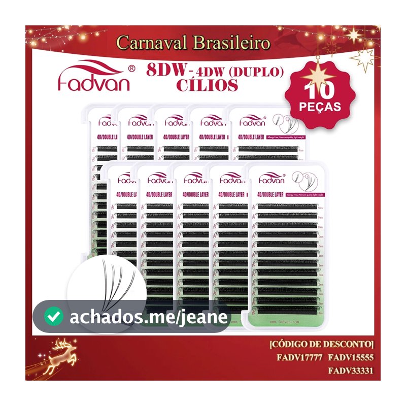 10 Peças Fadvan Pontas Duplas 4D Cílios 8DW Forma Extensão De Preço De Atacado Do Fabricante