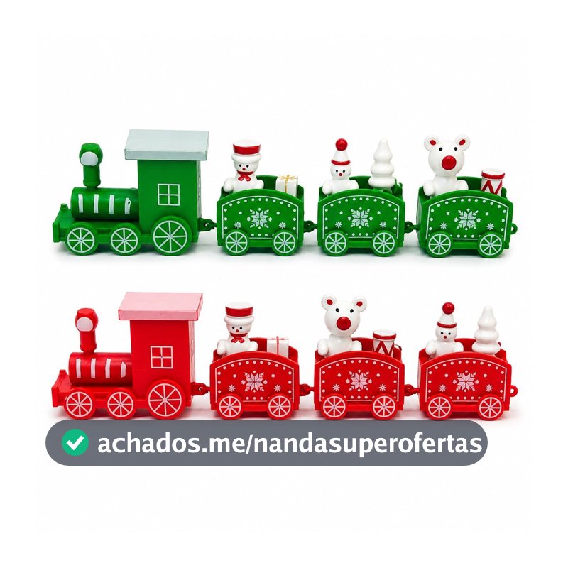 Enfeite De Natal Trenzinho De Plástico Natalino 18cm Decoração Casa