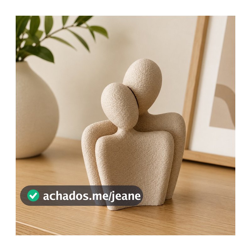 Escultura Casal Abraço Minimalista – Amor, União e Elegância