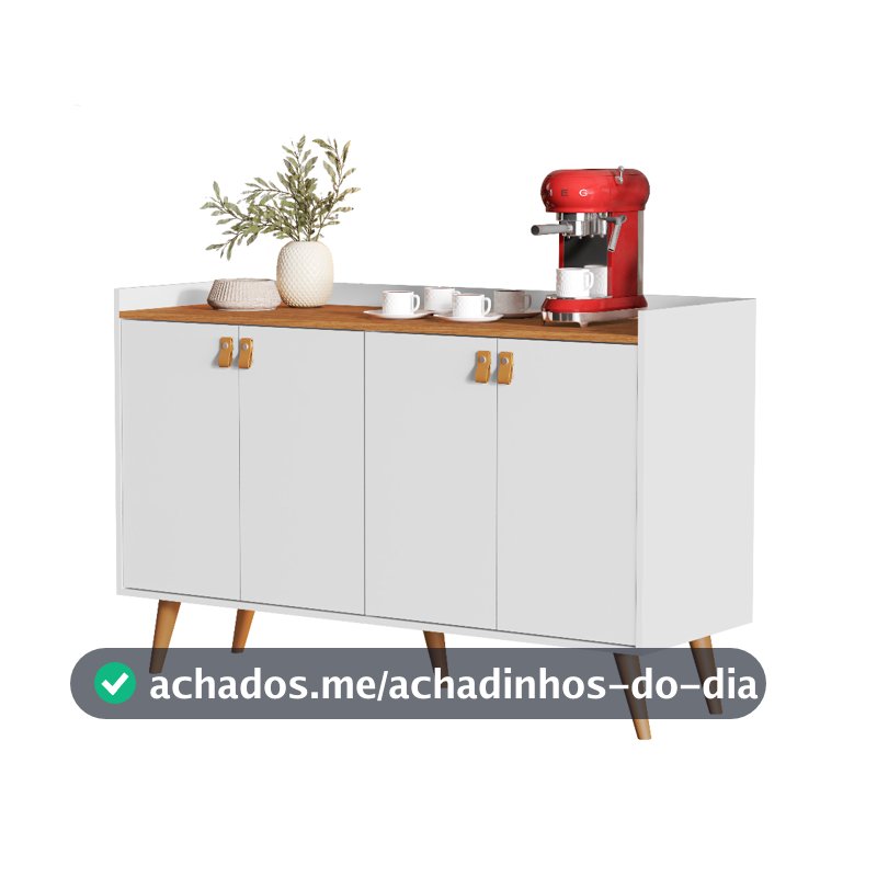 Aparador Sala De Estar Buffet Retrô Cantinho Do Café Cozinha Prateleira Interna Luana K7 Plus