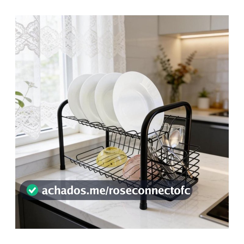 Escorredor De Louças Dois Andares Versátil Reforçado De Luxo - Com Porta Prato, Talher e Copos Alta Durabilidade Design