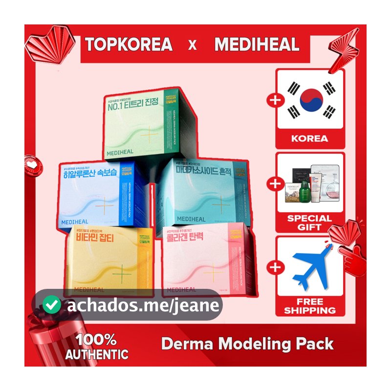 Pacote De Modelagem MEDIHEAL Derma (Madecassoside , Teatree , Hialuronato , Colágeno , Vitamina) , Novo 2024 TOPKOREA Envio Da Coréia