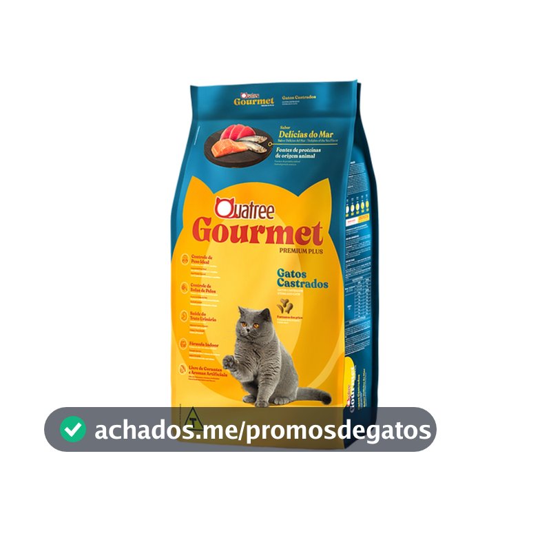 Ração Quatree Gourmet Gatos Castrados Delicias Do Mar 10.1kg