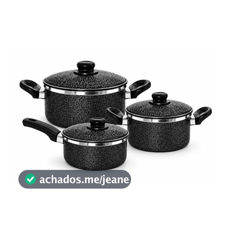 Kit 3 Panelas com Caçarolas de Aluminio Alta Qualidade