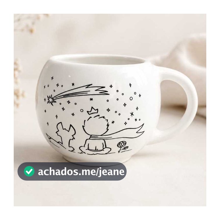Caneca Bola Porcelana 430ml Pequeno Príncipe – Café, Chá e Presente Criativo