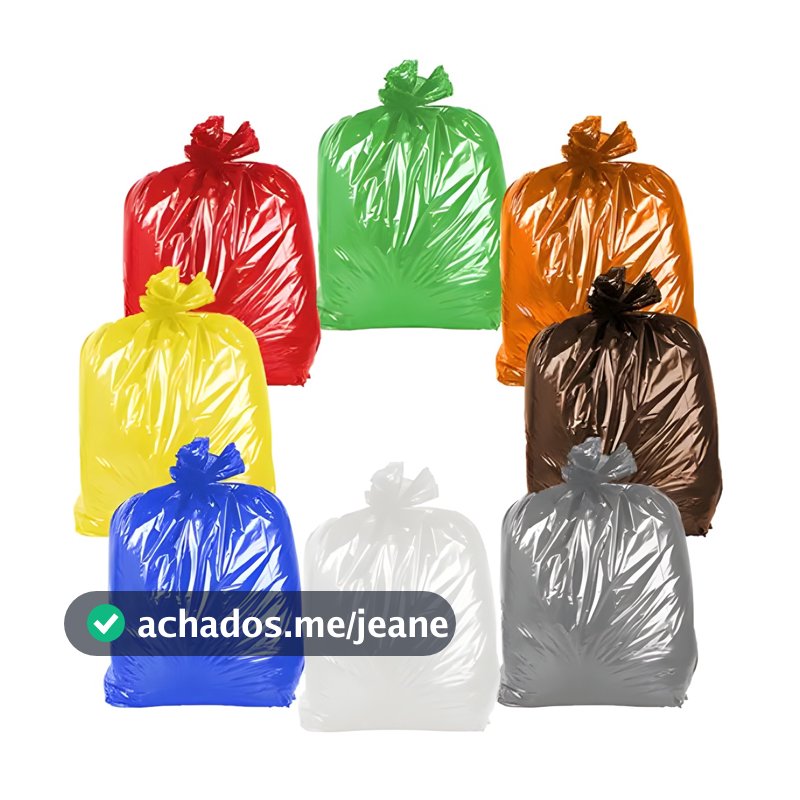Saco de lixo 60 Litros Colorido 100 unidades Escolha a cor sacos para coleta seletiva