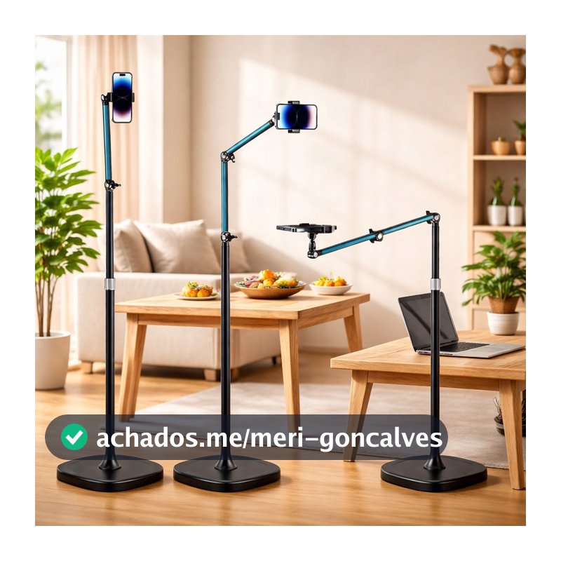 Suporte Articulado para Celular Altura Base Estável Ajuste Livre Gravação Vídeos Mesa OR-PL33