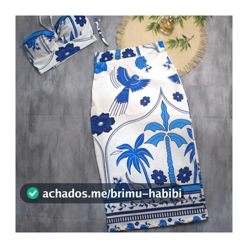 Conjunto Feminino Estampado Tropical – Tendência verão, Moda Elegante & Versátil/praia