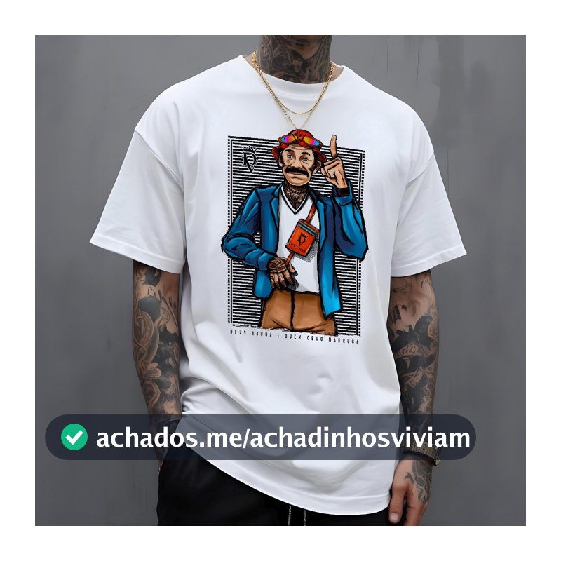 Camiseta Masculina Sr Madruga Sábio Estilo Street Wear Conforto e Elegancia Camisa 100% Algodão