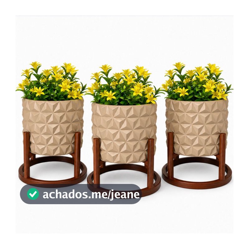 Kit 3 Vasos Decorativos Espiral Cachepô para Plantas Artificiais Enfeite de Natal para Sala e Rack